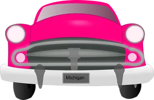 Pink Vintage Car Front View PNG Image