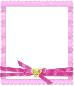 Pink Vintage Framewith Ribbon PNG Image