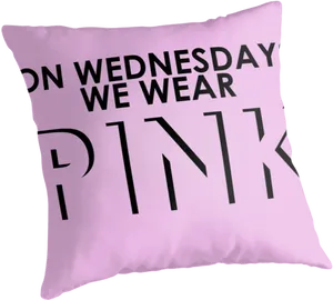 Pink Wednesday Cushion PNG Image