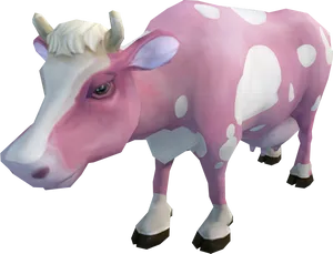 Pink White Cartoon Cow PNG Image