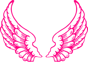 Pink Winged Silhouette Art PNG Image