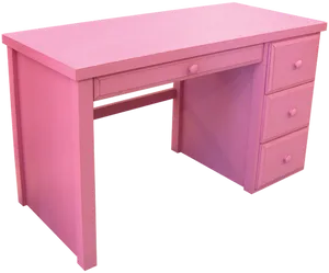 Pink Wooden Deskwith Drawers.jpg PNG Image