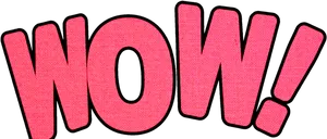 Pink Wow Text Graphic PNG Image