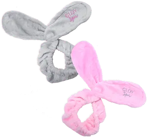 Pinkand Grey Bunny Ears Headbands PNG Image