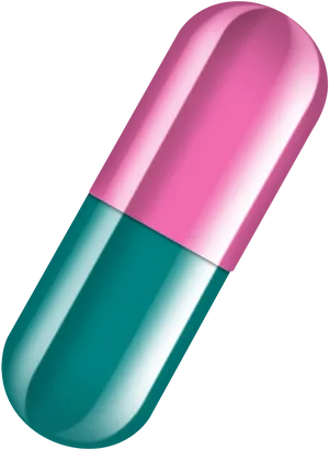 Pinkand Teal Capsule Pill PNG Image