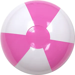 Pinkand White Beach Ball PNG Image