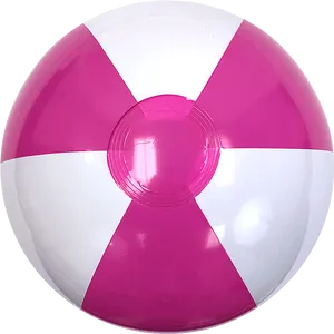 Pinkand White Beach Ball PNG Image