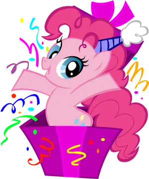 Pinkie Pie Celebration Vector PNG Image