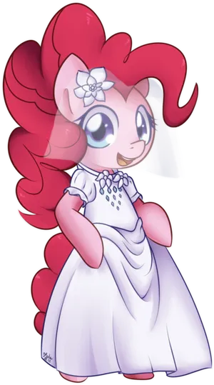 Pinkie Pie Elegant Dress Vector PNG Image