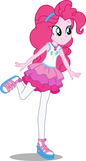 Pinkie Pie Equestria Girls Pose PNG Image