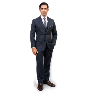 Pinstripe Suit And Classic Tie Png 13 PNG Image