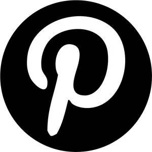 Pinterest Logo Blackand White PNG Image