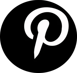 Pinterest Logo Blackand White PNG Image