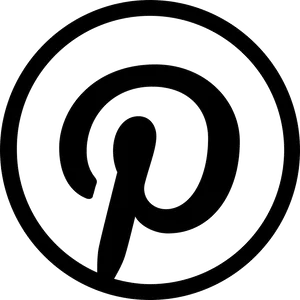 Pinterest Logo Blackand White PNG Image