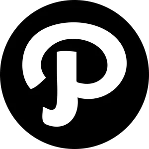 Pinterest Logo Blackand White PNG Image