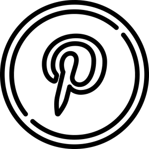 Pinterest Logo Outline Black Background PNG Image