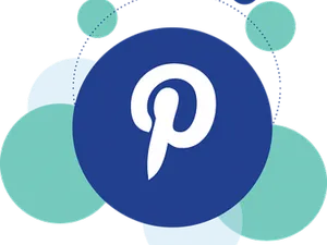 Pinterest Logo Stylized Background PNG Image