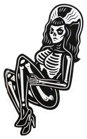 Pinup Skeleton Artwork PNG Image