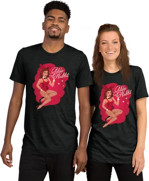 Pinup Style Couple Tshirts PNG Image