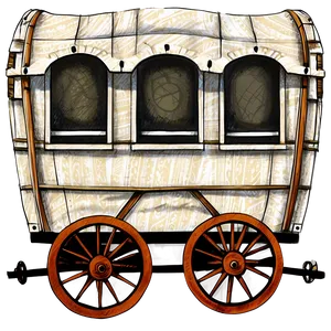 Pioneer Covered Wagon Drawing Png 06292024 PNG Image