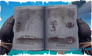 Pirate Adventure Map Open Book PNG