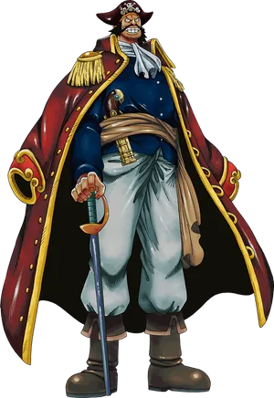 Pirate Captain Anime Character PNG Image