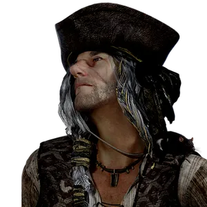 Pirate Captain Portrait PNG Image