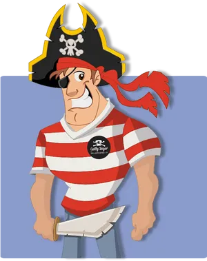 Pirate Character Cartoon Illustration PNG Image