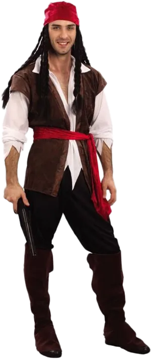 Pirate Costume Portrait PNG Image