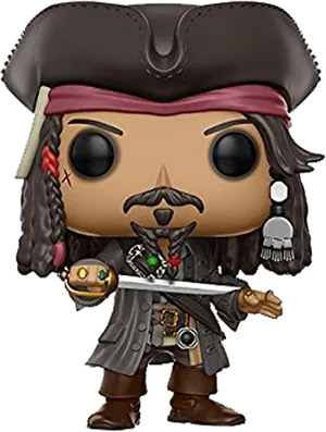 Pirate Figure With Swordand Compass PNG Image