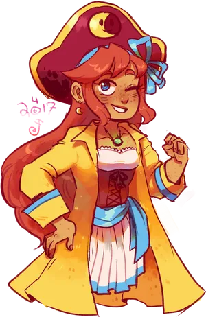 Pirate Girl Cartoon Character PNG