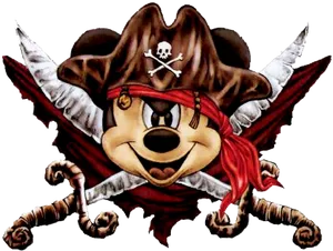 Pirate Mickey Mouse Illustration PNG Image