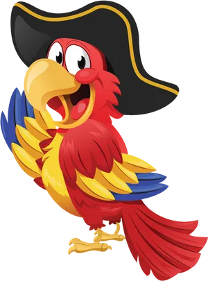 Pirate Parrot Cartoon Illustration PNG Image