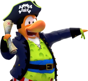 Pirate Penguin Cartoon Character PNG Image