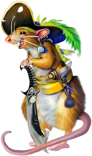 Pirate Rat Cartoon Character PNG Image