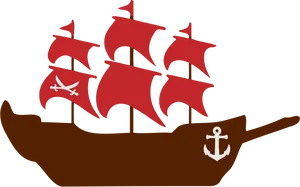 Pirate Ship Vector Art PNG Image