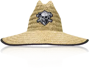 Pirate Skull Emblem Straw Hat PNG Image