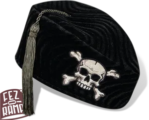 Pirate Skull Fez Hat PNG Image