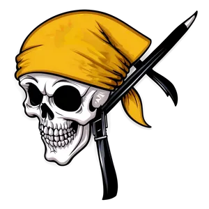 Pirate Skullwith Bandanaand Sword PNG Image