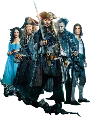 Pirates Ensemble Cast PNG Image