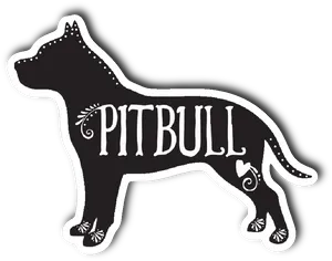 Pitbull Silhouette Art PNG Image