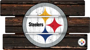 Pittsburgh Steelers Logo Wooden Background PNG Image