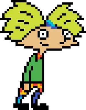 Pixel Arnold Hey Arnold Character PNG Image