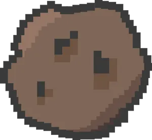 Pixel Art Asteroid Space Object PNG Image