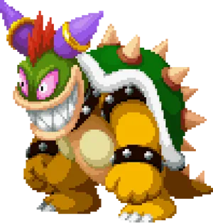 Pixel Art Bowser PNG Image