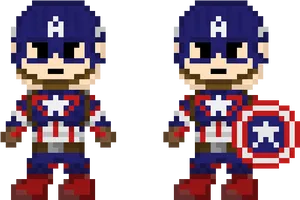 Pixel Art Captain America PNG Image