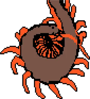 Pixel Art Centipede Game Sprite PNG Image