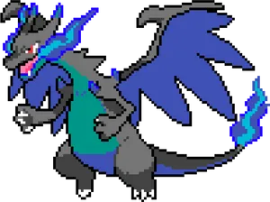 Pixel Art Charizard PNG Image