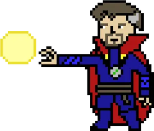 Pixel Art Doctor Strange Magic PNG Image