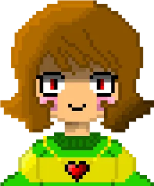 Pixel_ Art_ Girl_with_ Green_ Sweater PNG Image